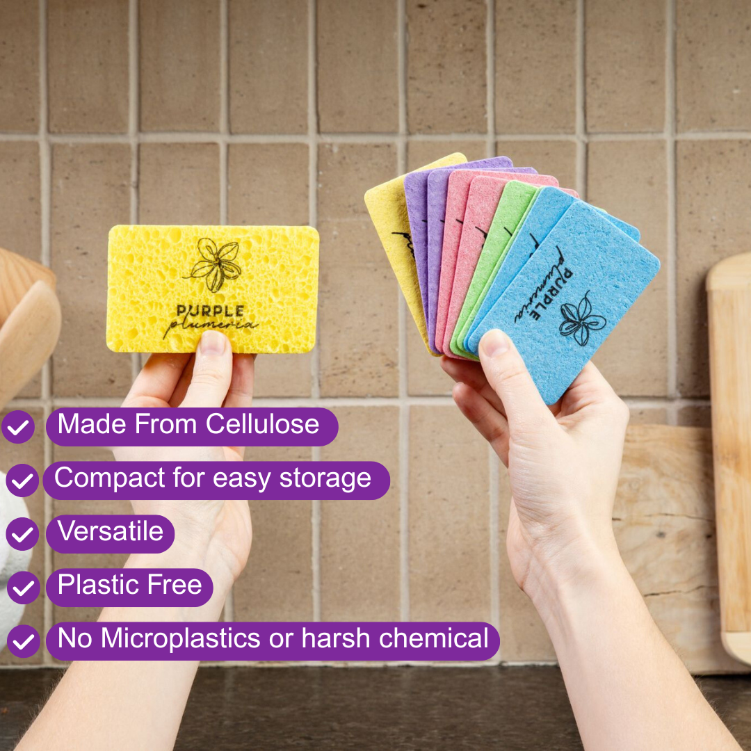 Compostable Dish Sponges: Plastic-Free & Eco-Friendly. Cellulose & Coconut fiber