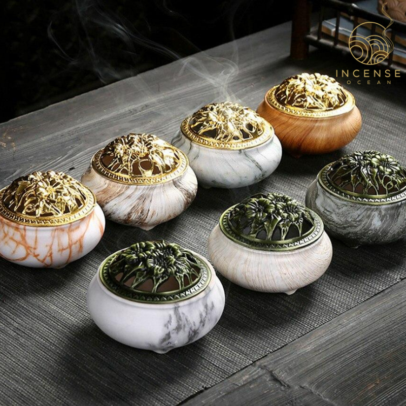 Marble Censer with Copper Cover