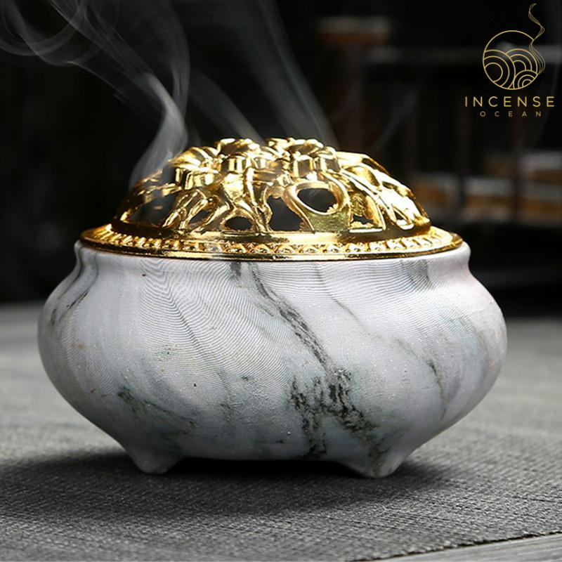 Marble Censer with Copper Cover