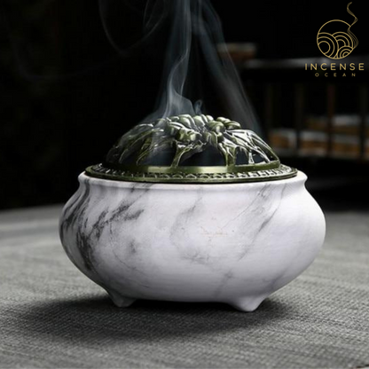 Marble Censer with Copper Cover