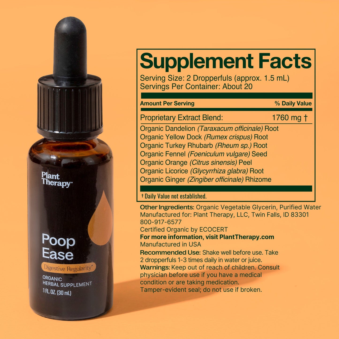 PoopEase Organic Glycerite