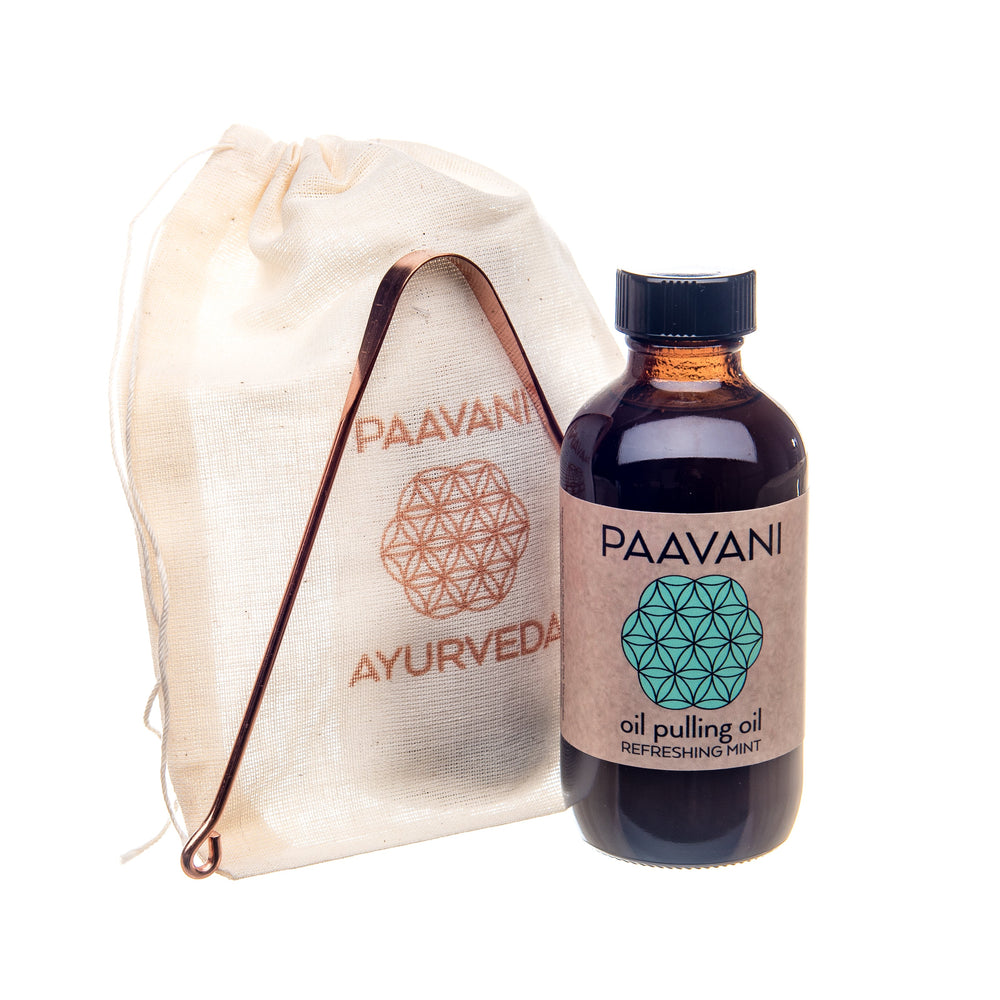 Mint Oral Care Ritual: Ayurvedic Oil Pulling & Tongue Cleaning