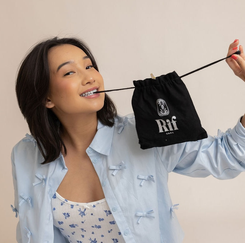 Black Cotton Drawstring Bags (for period supplies)