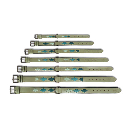 Sea Glass Leather Dog Collar
