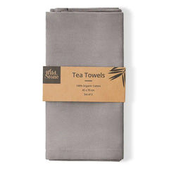 Organic Cotton Tea Towel – Herringbone Weave | Absorbent, Plastic-Free Kitchen Towel