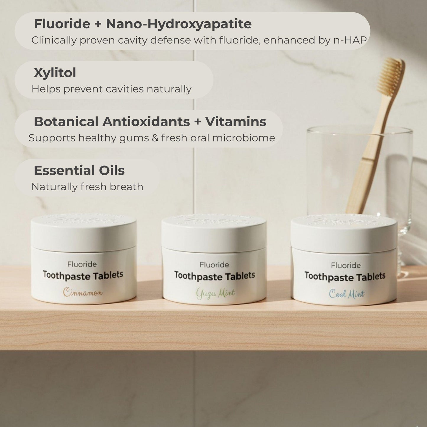 Fluoride Yuzu Mint Toothpaste Tablets — 4 Months