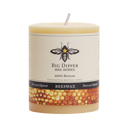 100% Pure Beeswax Pillar Candles (Multiple Colors)
