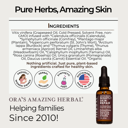 Advanced Nightly Skin Repair with Organic Tamanu Oil