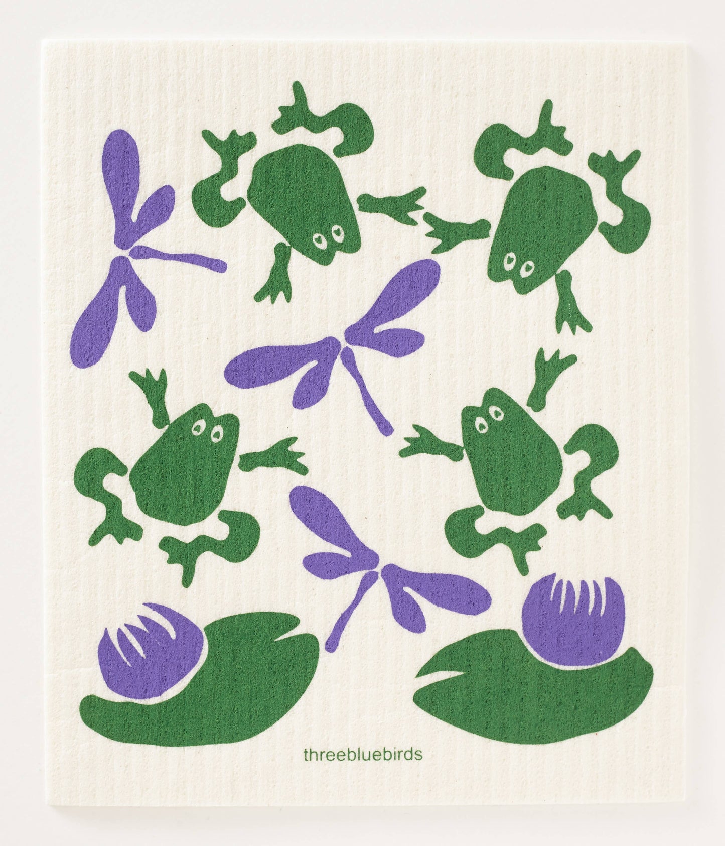 Frogs and Flies Swedish Dishcloth