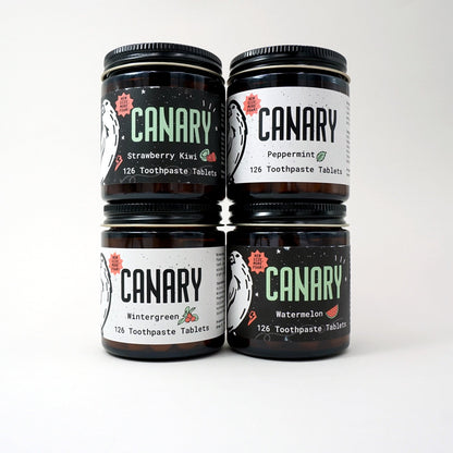 4 Pack Sampler of Canary Toothpaste Tablets