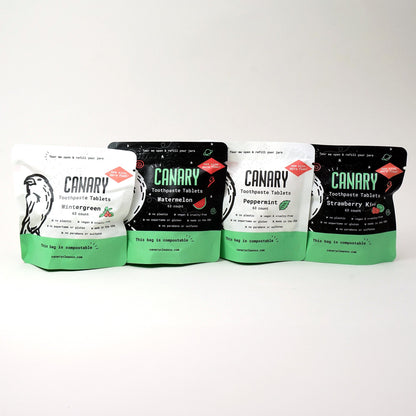 4 Pack Sampler of Canary Toothpaste Tablets