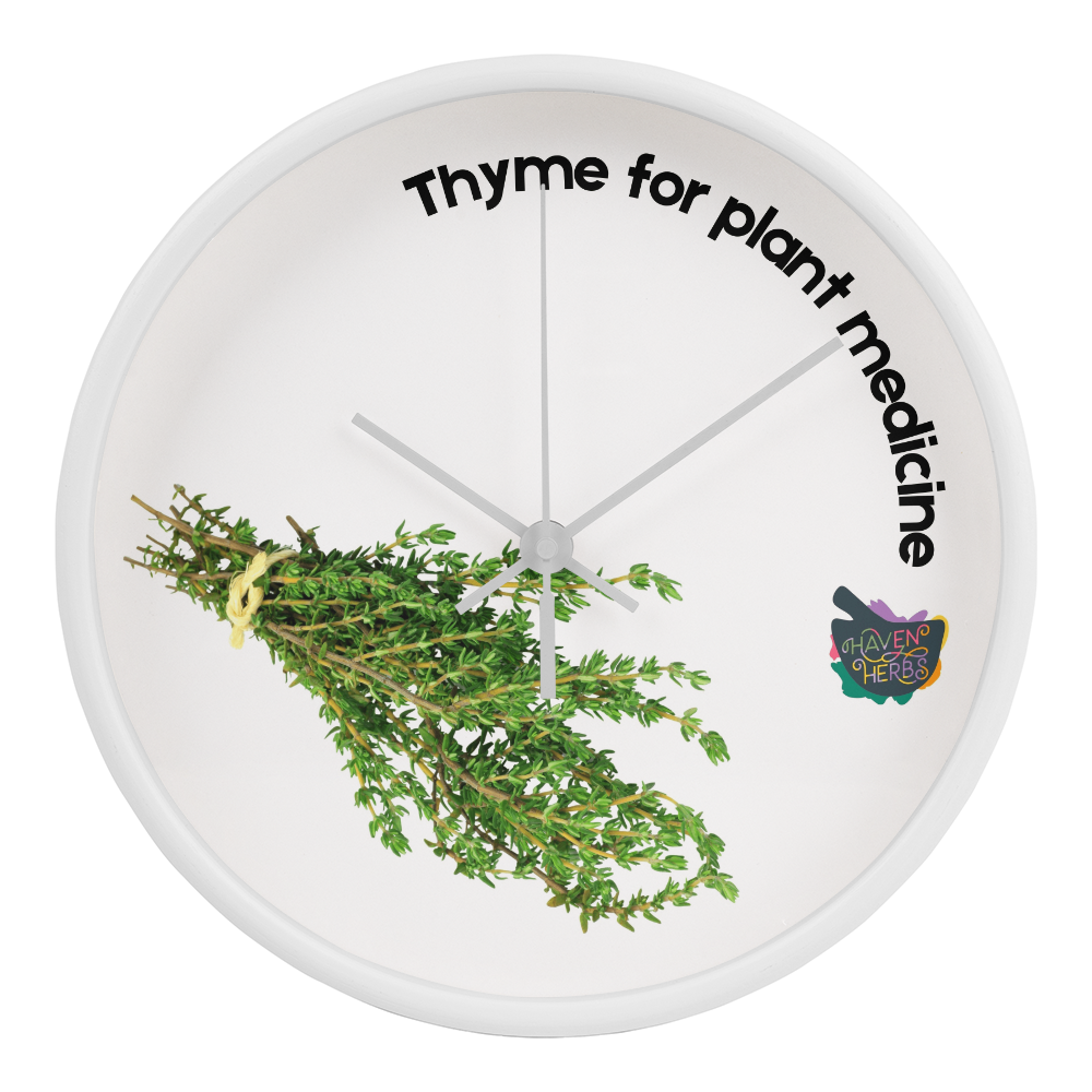 Herb lover wooden clock