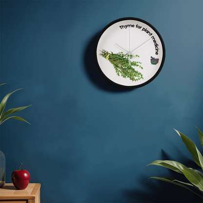 Herb lover wooden clock