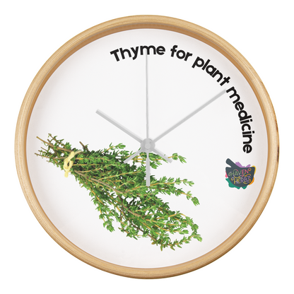 Herb lover wooden clock