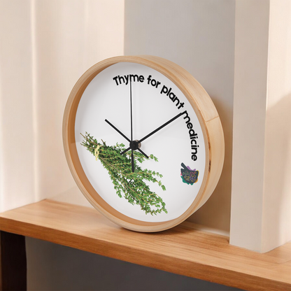 Herb lover wooden clock