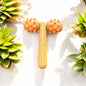 Bamboo Body Massage Tool with Silicone Rolling Head
