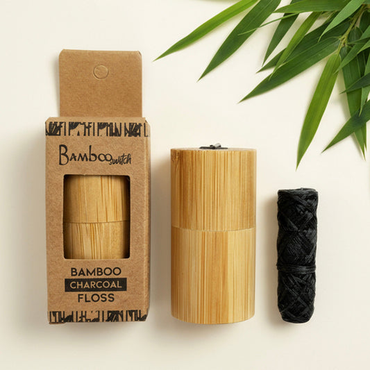 Bamboo Charcoal Floss in Bamboo Container