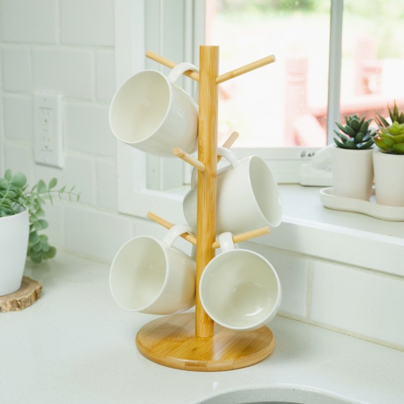 Bamboo Mug Tree Holder