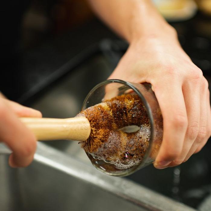 Bamboo Drink Ware Bottle Cleaning Brush | Rounded