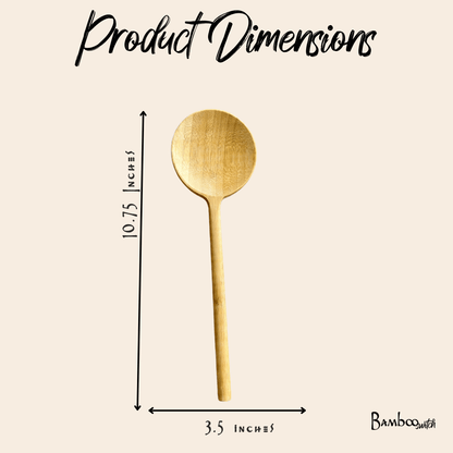 Bamboo Long Handle Round Spoon