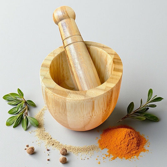 Bamboo Mortar & Pestle