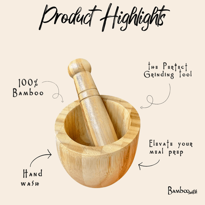 Bamboo Mortar & Pestle