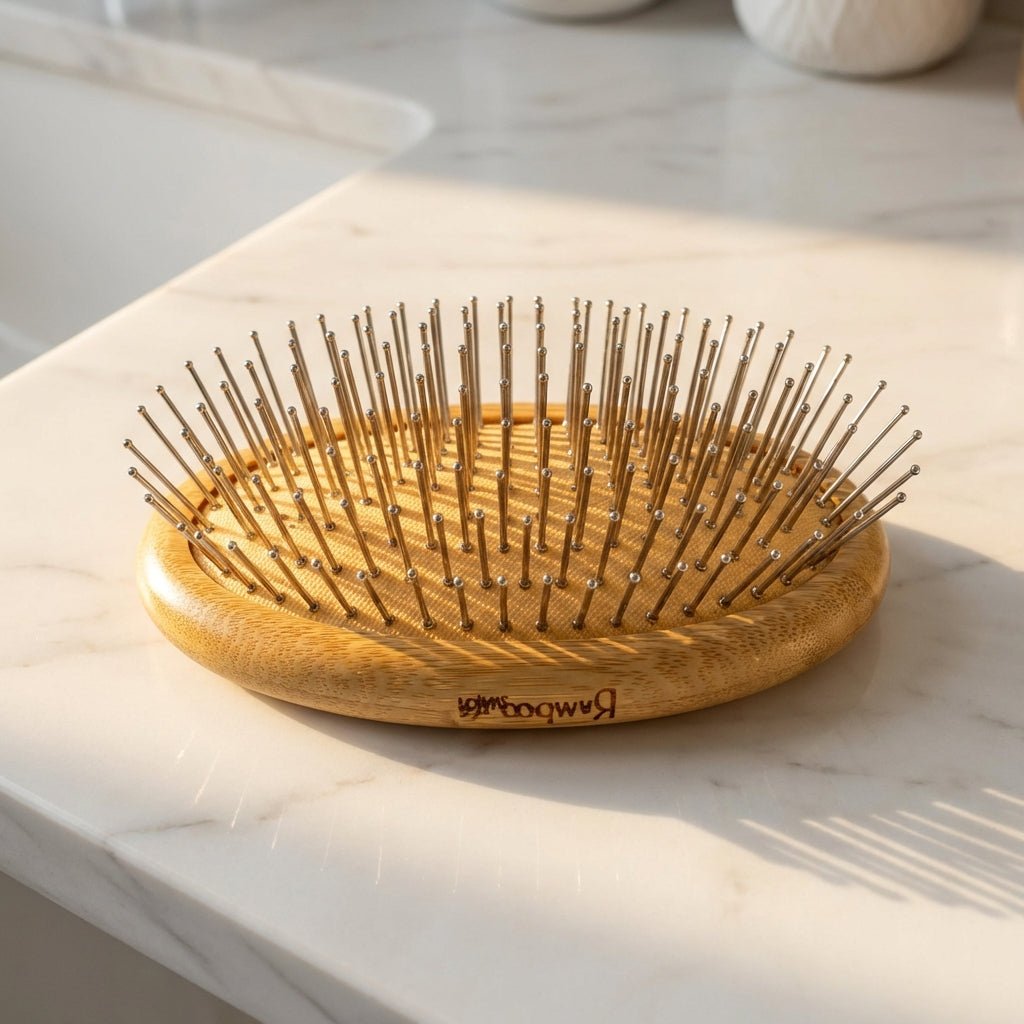 Bamboo Round Hair Brush | Wired Bristles