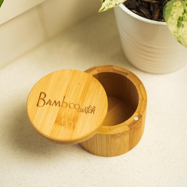 Bamboo Spice Storage Container/Salt and Pepper Well