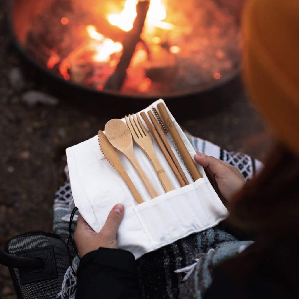 Bamboo Travel Cutlery | Beige
