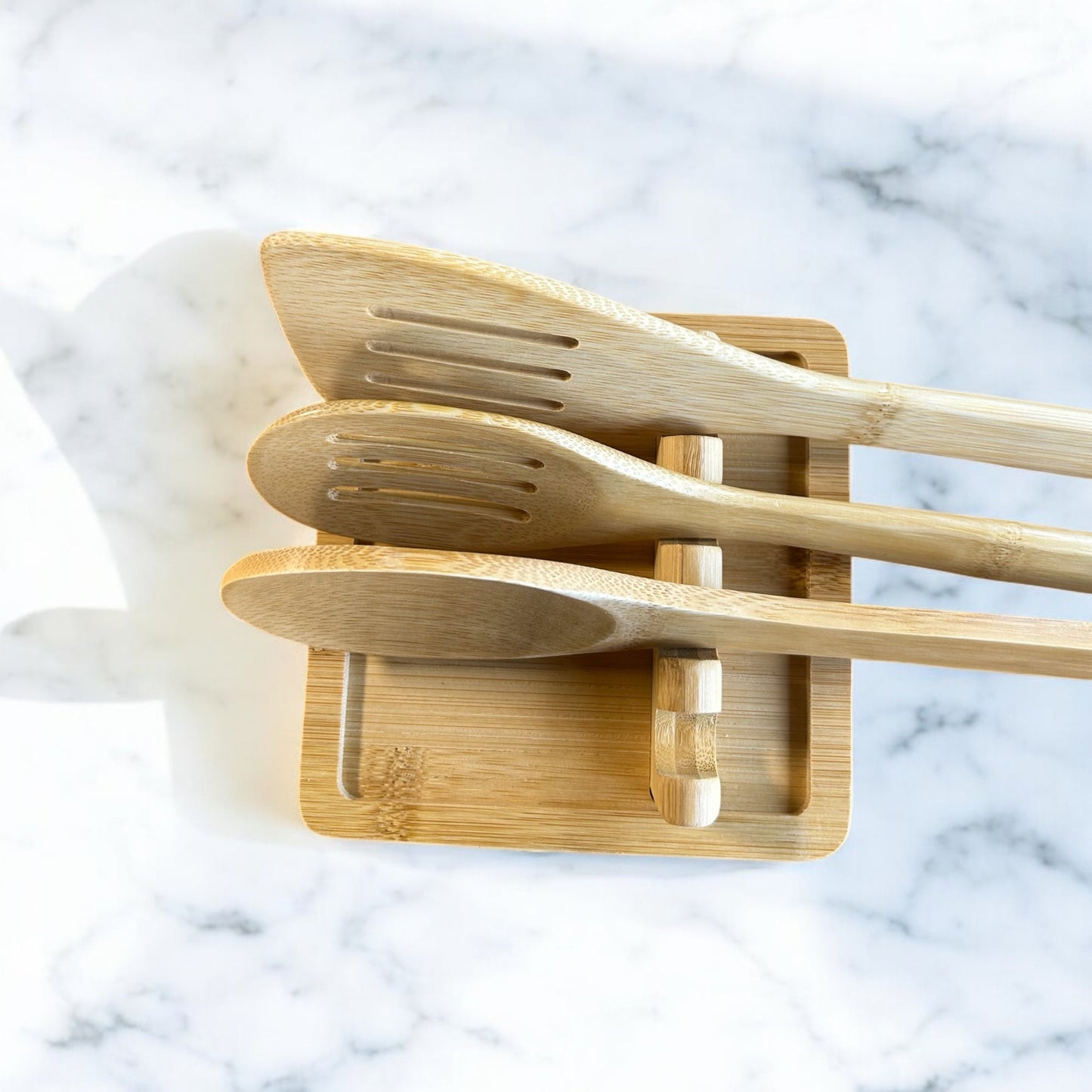 Bamboo Utensil Rest | With Sections