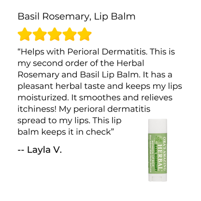 Natural Lip Balm, Herbal Infused, Basil Rosemary