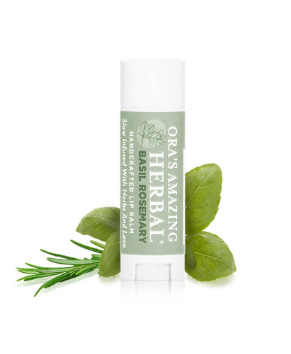 Natural Lip Balm, Herbal Infused, Basil Rosemary