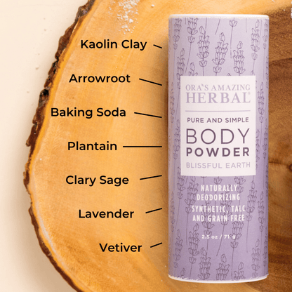 Talc Free Body Powder, Blissful Earth Lavender Scent