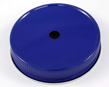 Painted Metal Straw Hole Tumbler Lids for Regular Mouth Mason Jars