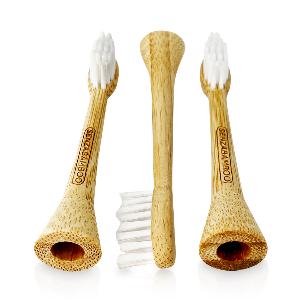 3pk Replacement Bamboo Brush Heads (Philips Sonicare Click-on handle compatible)
