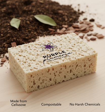 Compostable Dish Sponges: Plastic-Free & Eco-Friendly. Cellulose & Coconut fiber