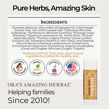 Natural Lip Balm, Chai Spice