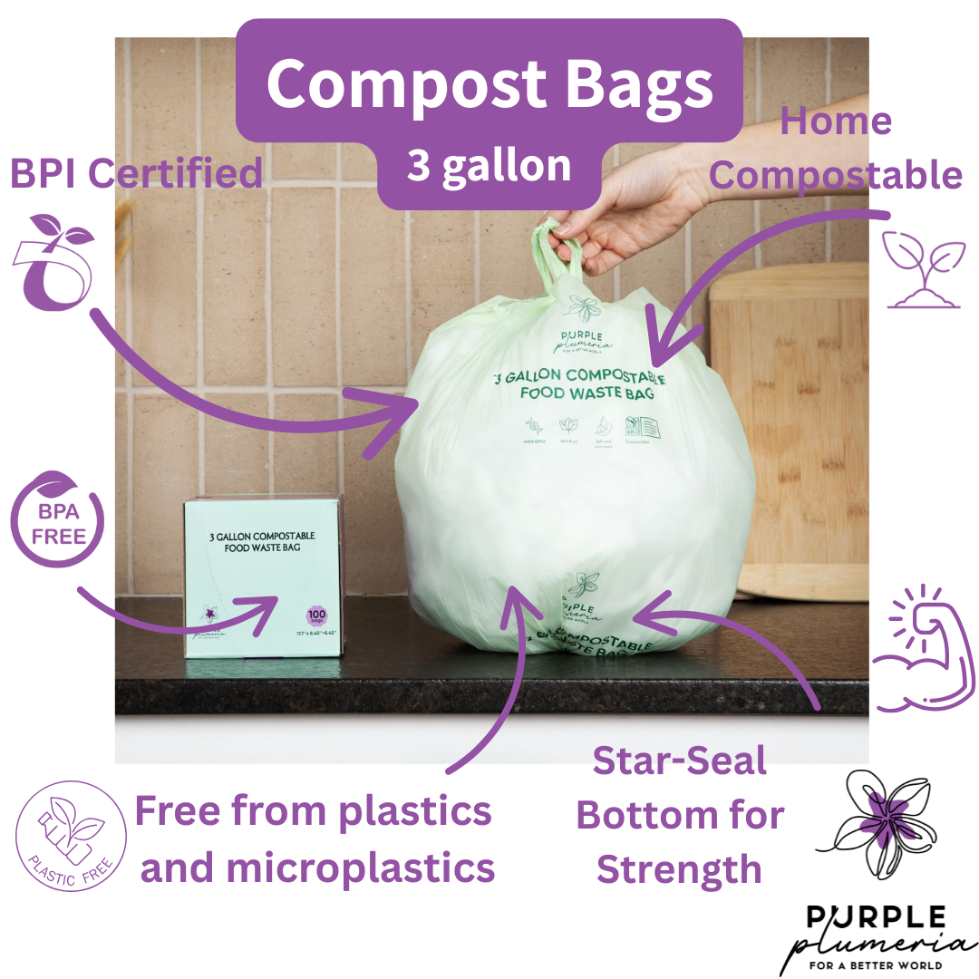 Compostable Kitchen Garbage Bags – 13 Gallon & 3 Gallon