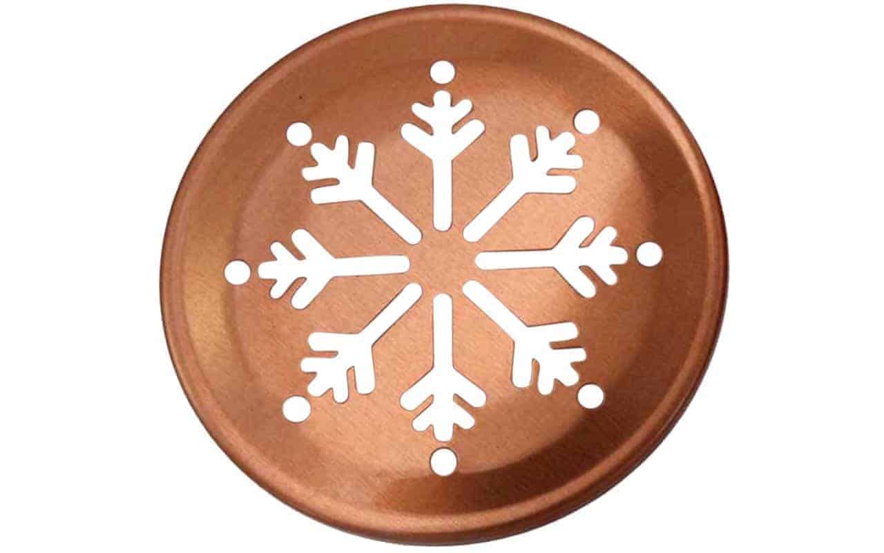 Snowflake Pattern Gold Lid Inserts for Regular Mouth Mason Jars 10 Pack