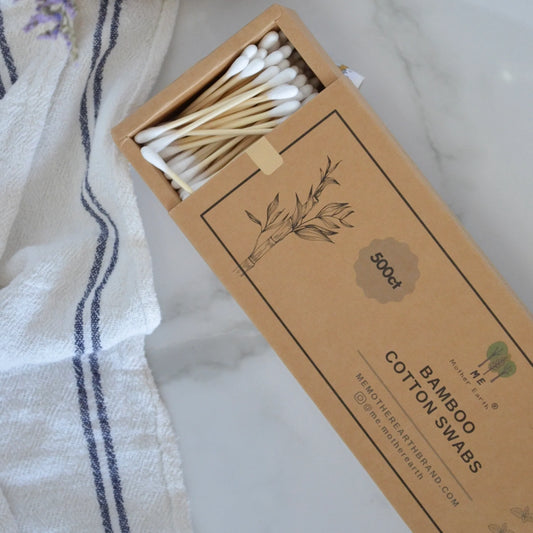 Bamboo Cotton Swabs – 500 Count | Biodegradable & Plastic-Free