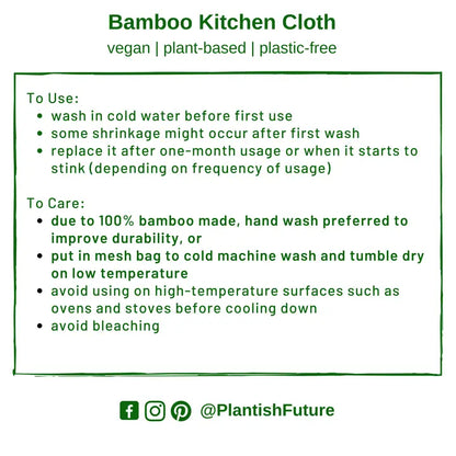 Set of 3 Large Bamboo Kitchen Cloth