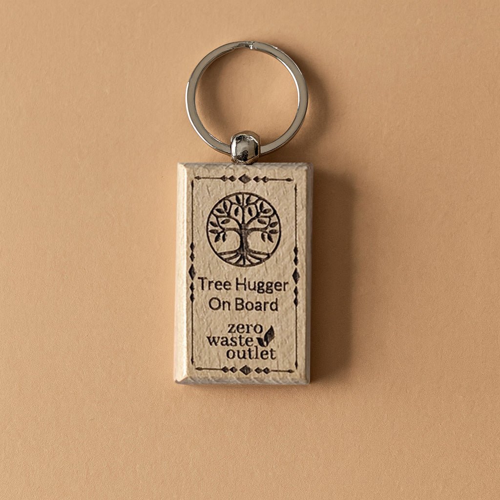 "Don't Forget Reusable Bags" Wooden Keychain