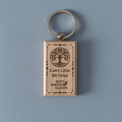 "Don't Forget Reusable Bags" Wooden Keychain