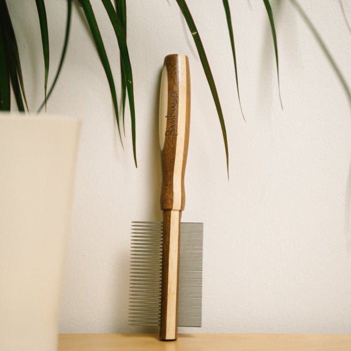 Bamboo Double Sided Dog Flea & Tick Comb