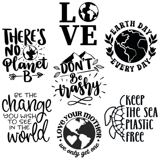 Earth Day Laser Engraved Mason Jar Sleeves