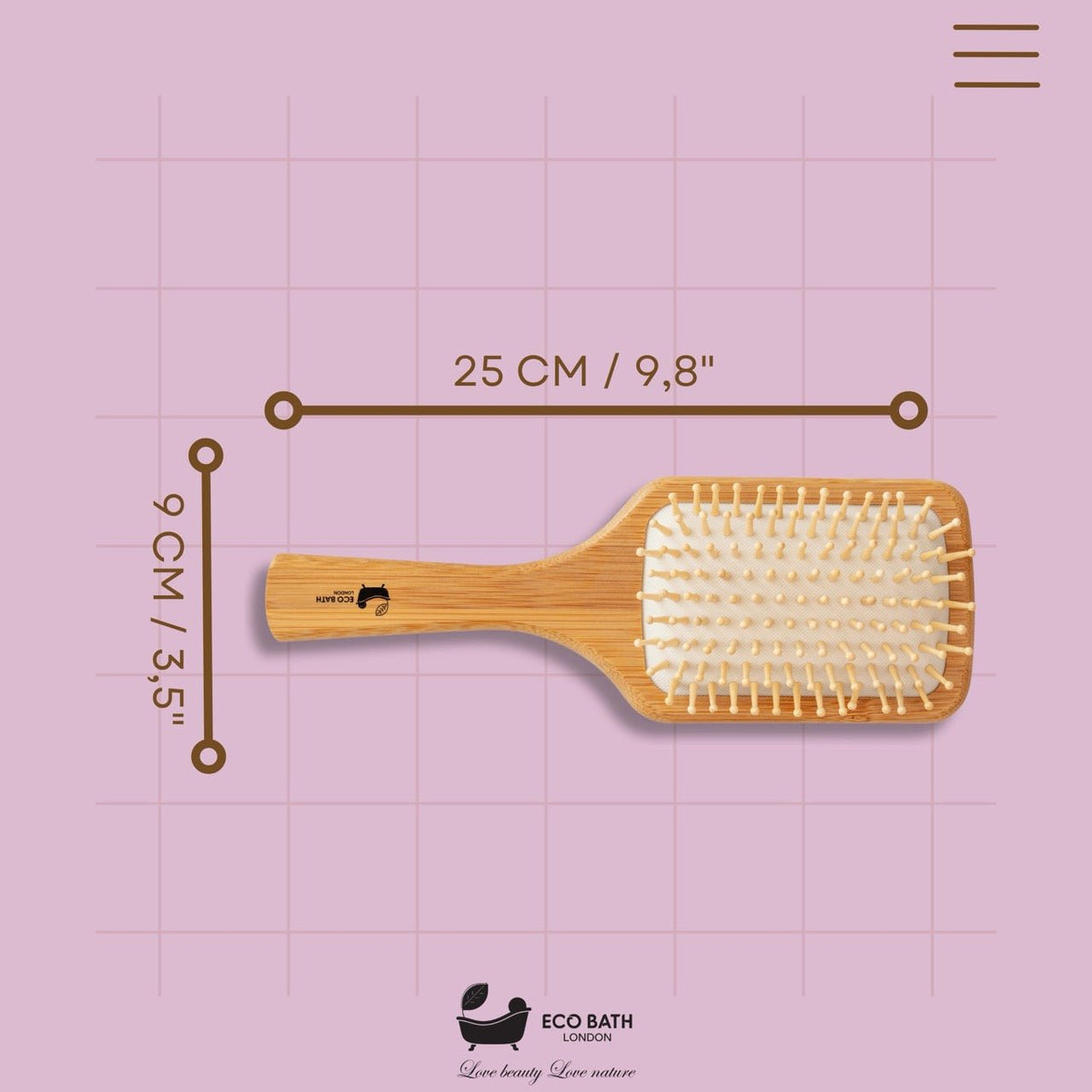 Bamboo Hairbrush with Wooden Pins