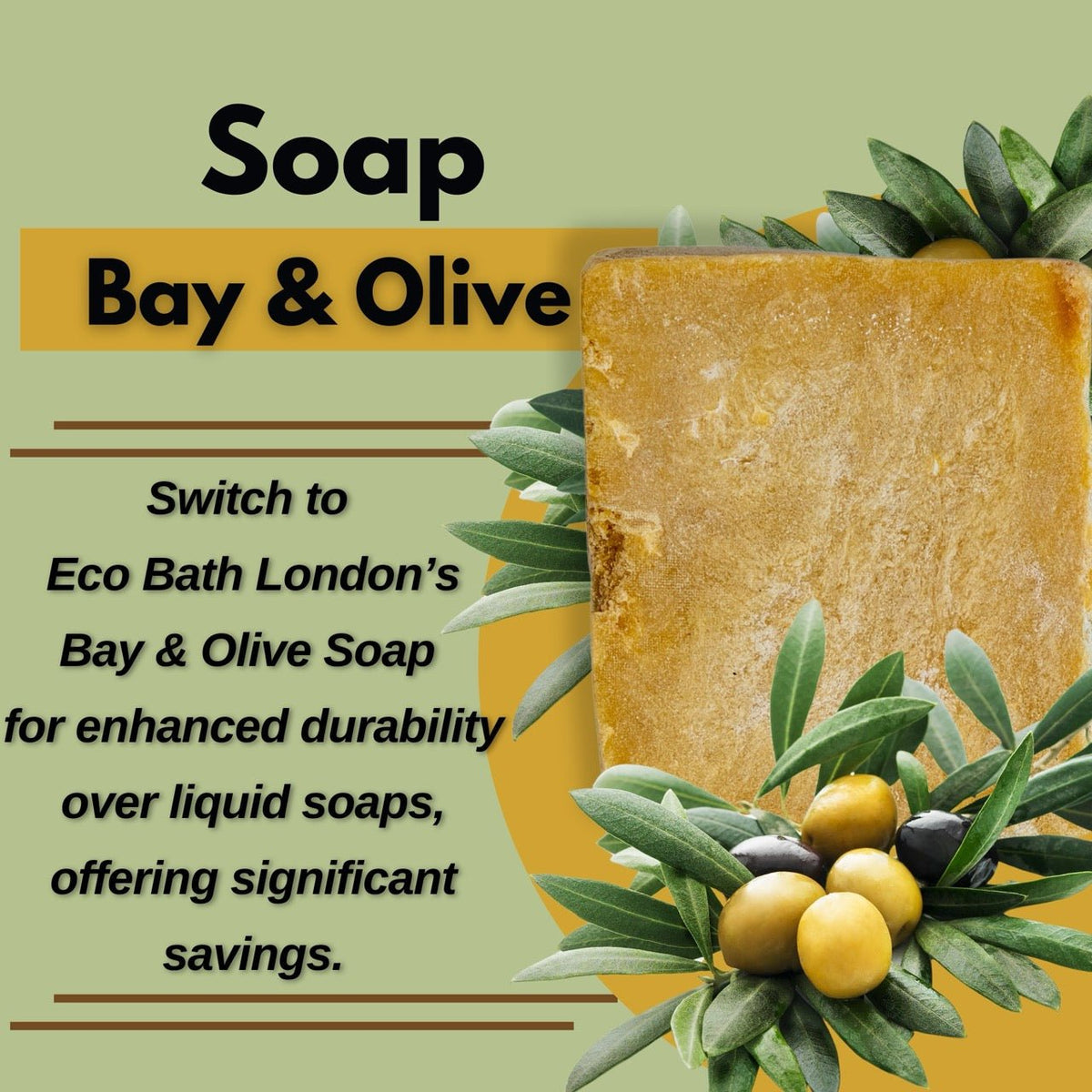 Hand Made Bay & Olive Soap (+/- 7 oz)