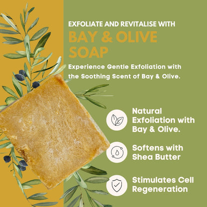 Hand Made Bay & Olive Soap (+/- 7 oz)