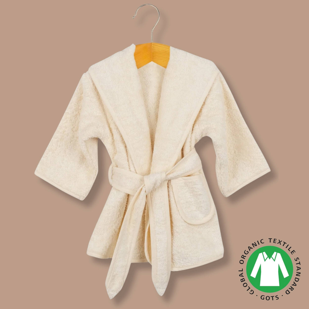 GOTS Certified Organic Cotton Kids Robe - Hooded Bathrobe