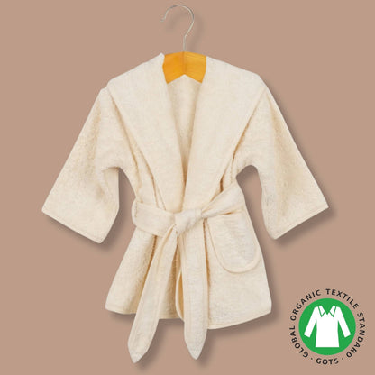 GOTS Certified Organic Cotton Kids Robe - Hooded Bathrobe